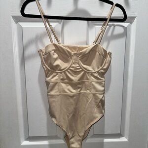 Beige Underwire Bodysuit